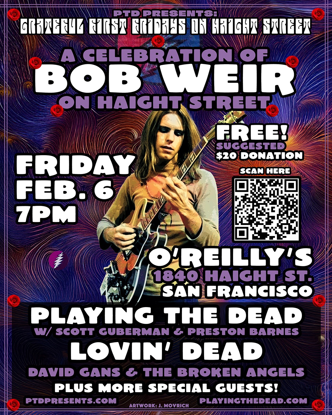 Grateful First Fridays Launches on Haight Street with Bob Weir Tribute Night (Feb. 6)
