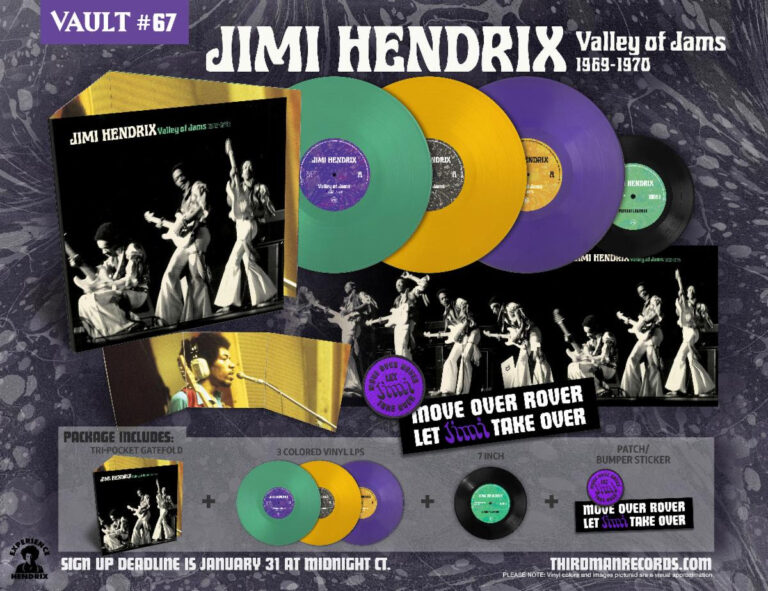 THIRD MAN RECORDS PROUDLY ANNOUNCES VAULT #67:  JIMI HENDRIX VALLEY OF JAMS 1969-1970