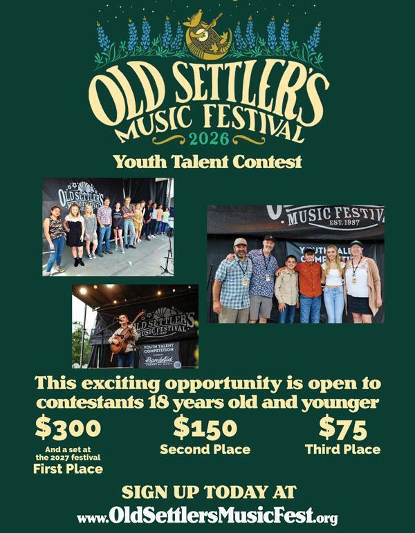 Old Settler’s Music Festival Champions Young Artists with 2026 Youth Talent Competition