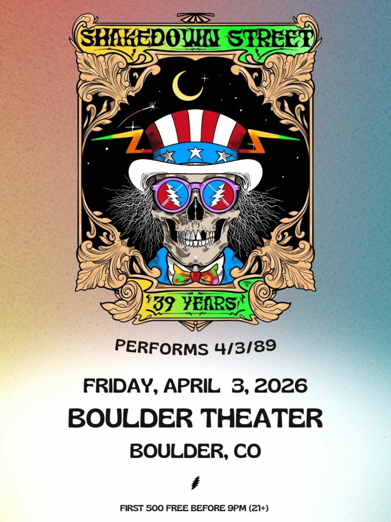 Shakedown Street Performs 4/3/89 at Boulder Theater April 3, 2026