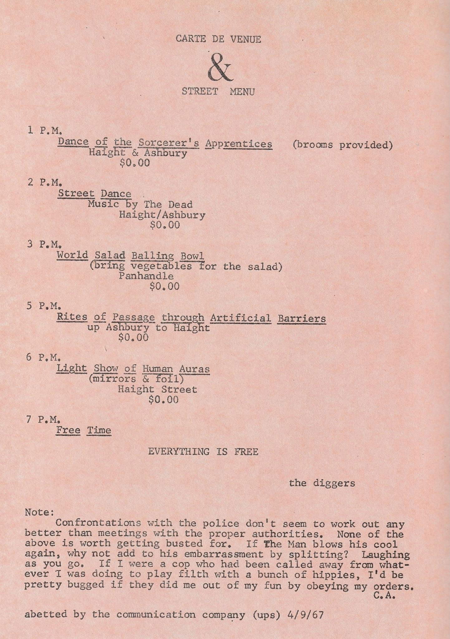 The Diggers April 9 1967 - Grateful Web