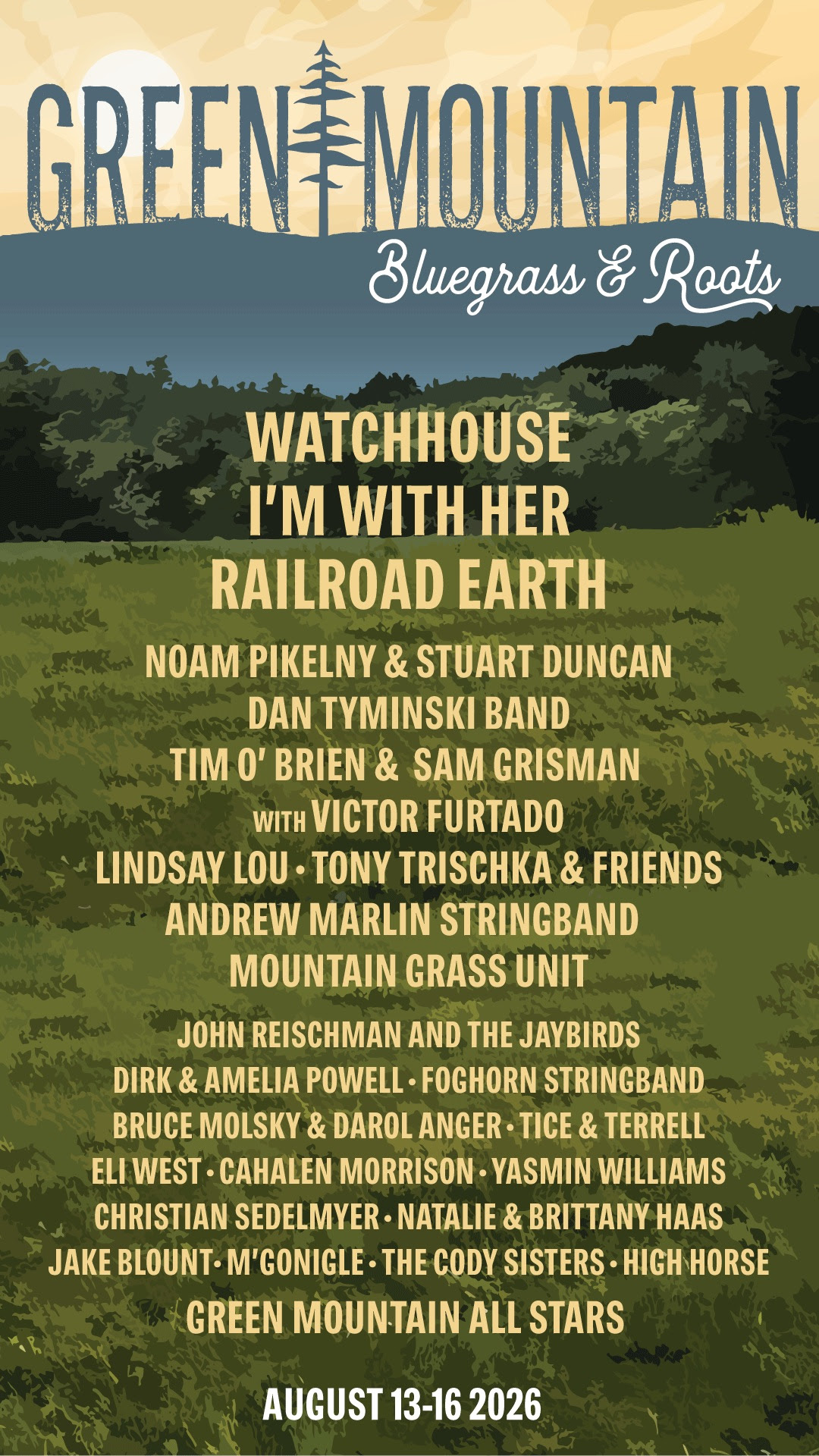 Green Mountain Bluegrass & Roots Announces 2026 Lineup in Manchester, Vermont