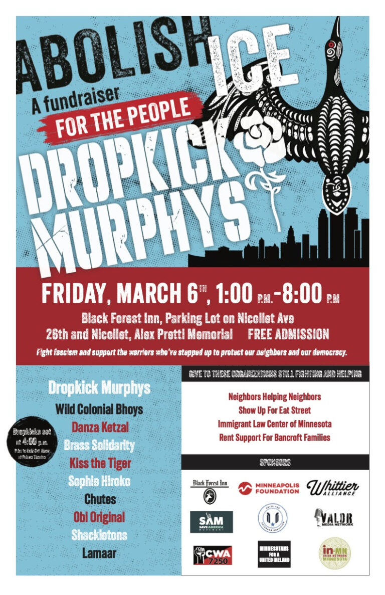 Dropkick Murphys and Local Minneapolis Artists & Activists to Hold Free Alex Pretti & Renée Good Tribute Acoustic Concert on March 6, 2026