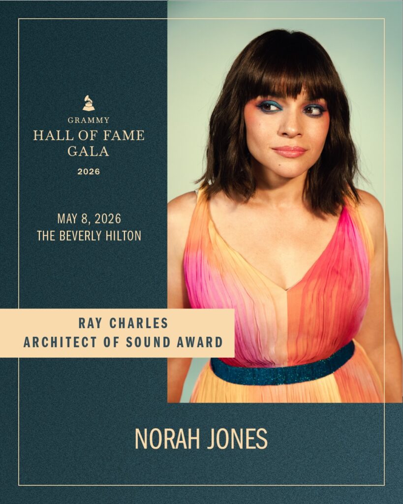 Norah Jones Will Receive The Ray Charles Architect Of Sound Award At The Grammy Hall Of Fame Gala May 8