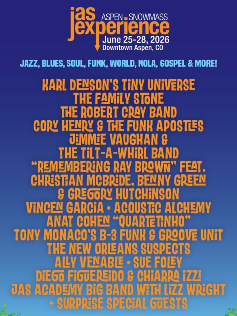 Jazz Aspen Snowmass (JAS) Announces 2026 June Experience Line-Up