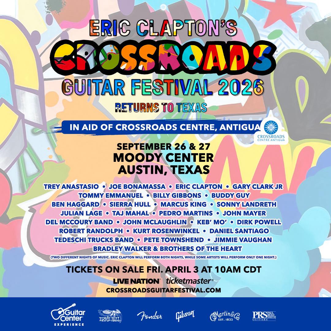Eric Clapton’s Crossroads Guitar Festival 2026 Returns to Austin with All-Star Lineup