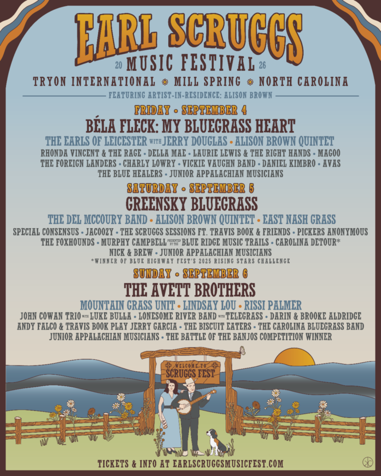 Earl Scruggs Music Festival 2026 Returns to North Carolina with Avett Brothers, Greensky Bluegrass & Béla Fleck