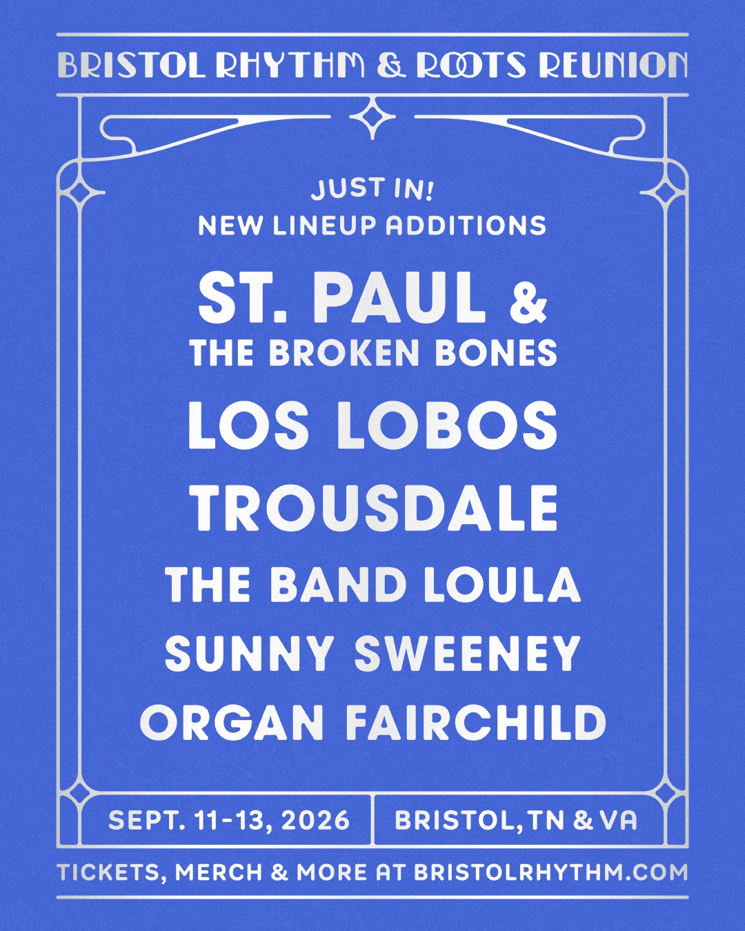 Six New Artists Join the 25th Anniversary Lineup for Bristol Rhythm & Roots Reunion