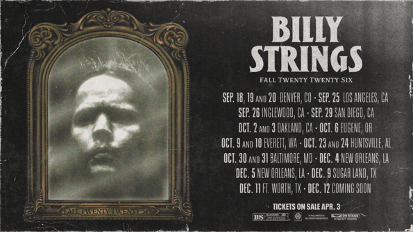 Billy Strings confirms 2026 fall headline tour