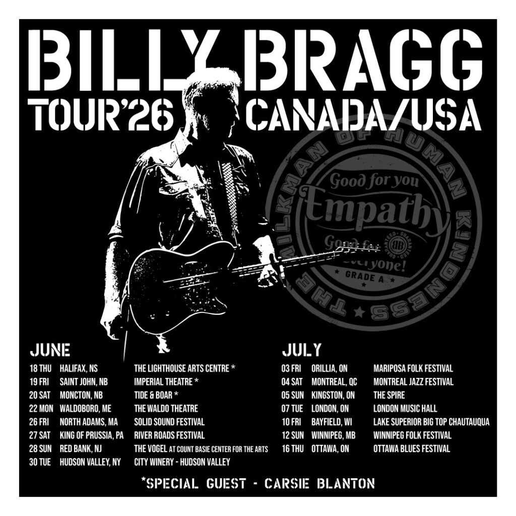 Billy Bragg announces 2026 North American Tour