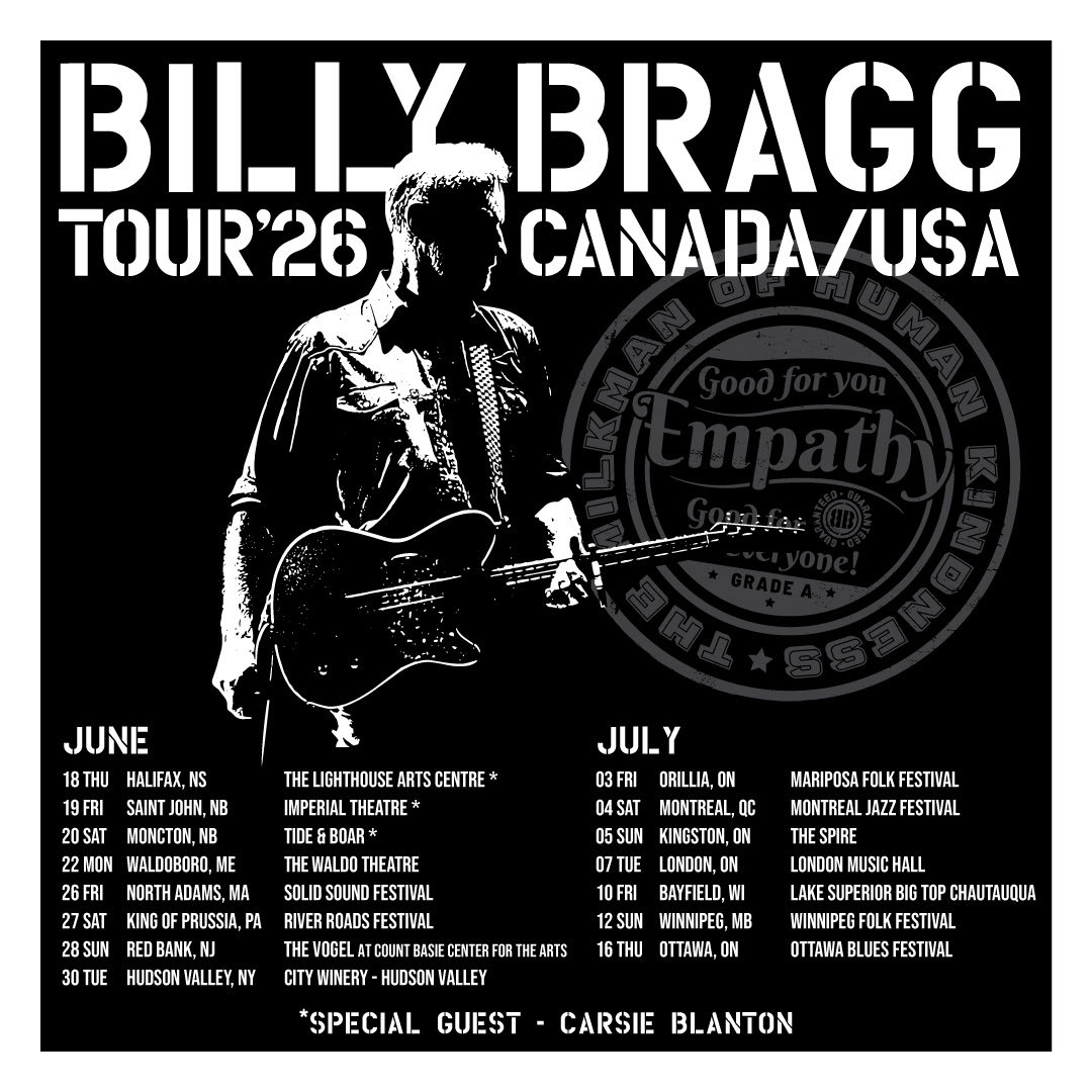 Billy Bragg announces 2026 North American Tour