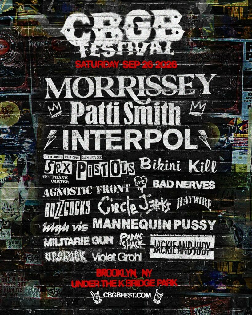 CBGB Festival Returns to Brooklyn on September 26 with Morrissey, Patti Smith, Interpol and More