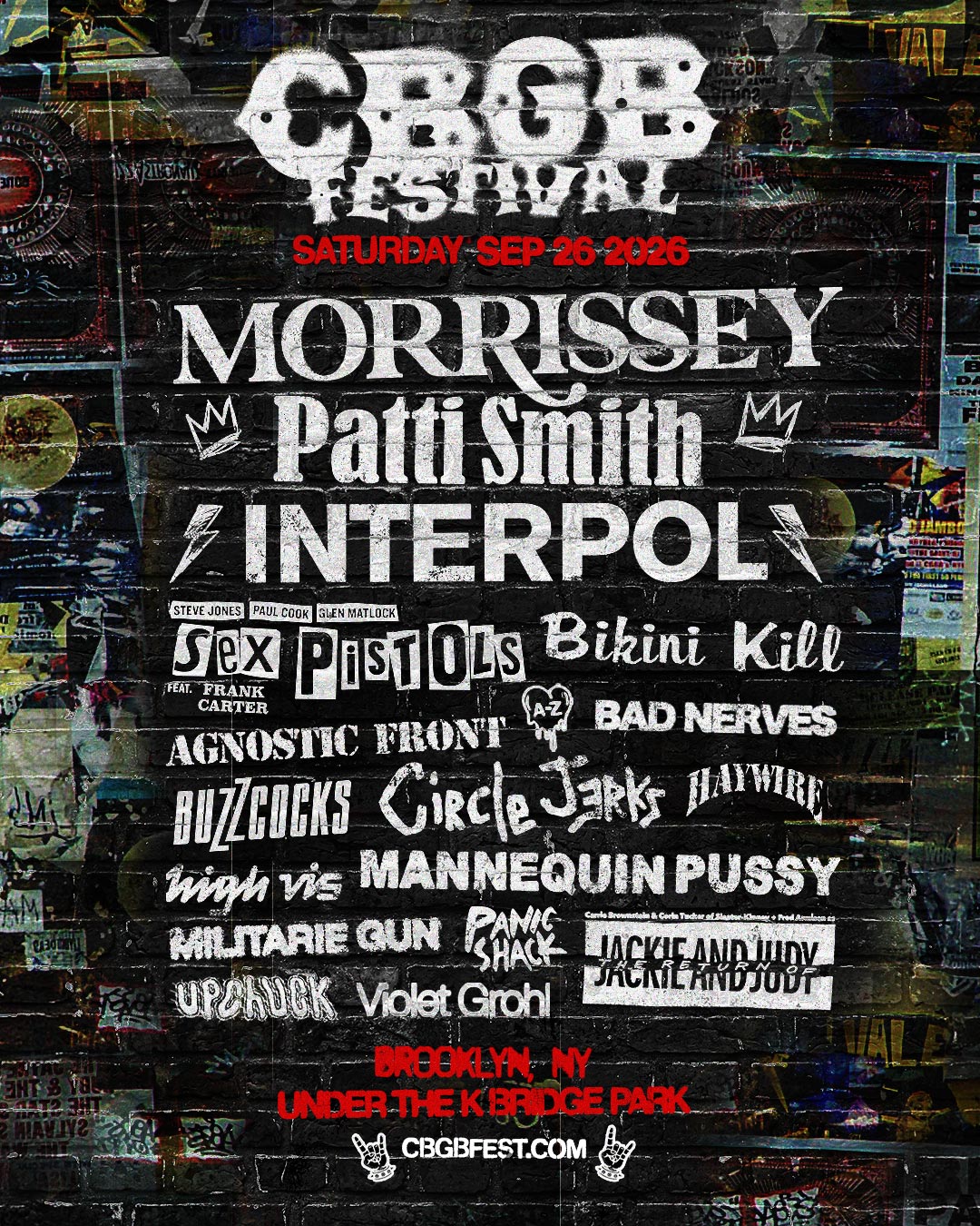 CBGB Festival Returns to Brooklyn on September 26 with Morrissey, Patti Smith, Interpol and More