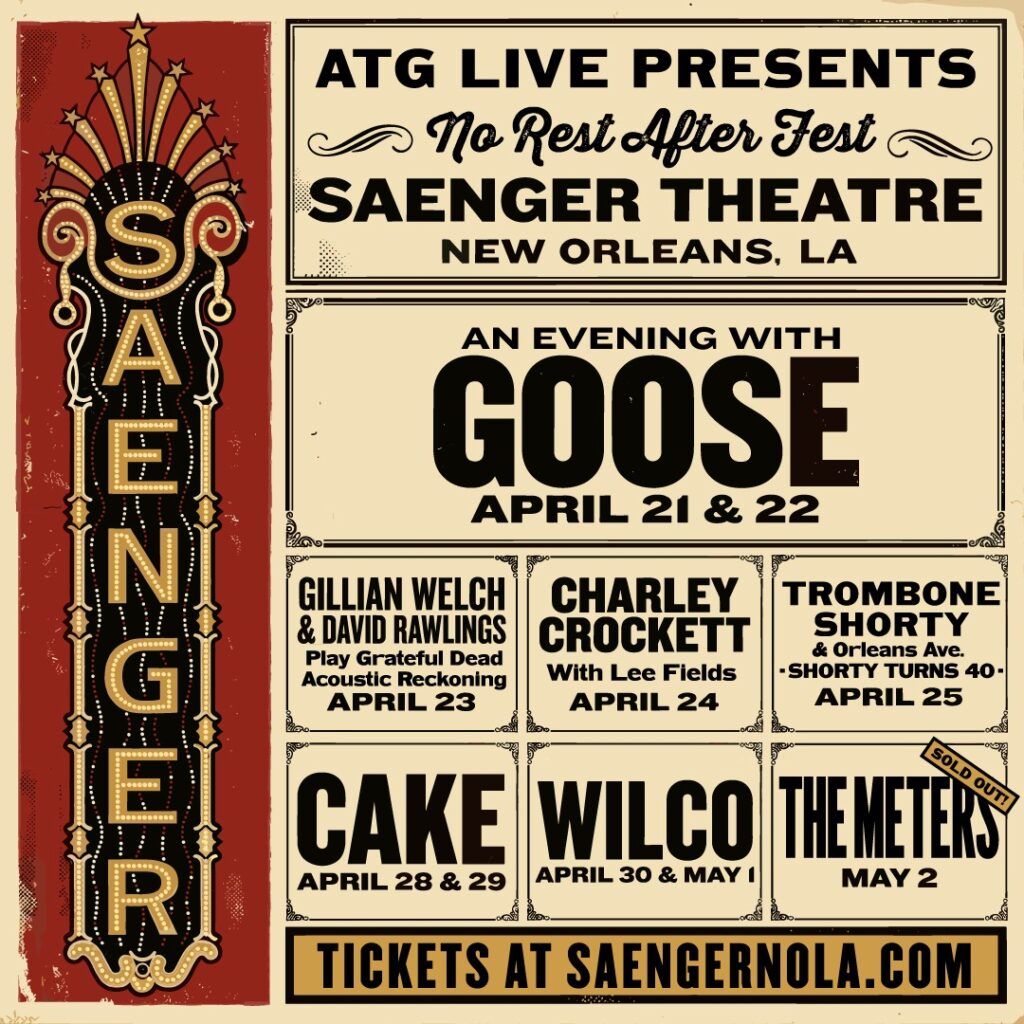 No Rest After Fest Series Brings Wilco, Goose & Gillian Welch & David Rawlings’ Grateful Dead Set to Saenger Theatre
