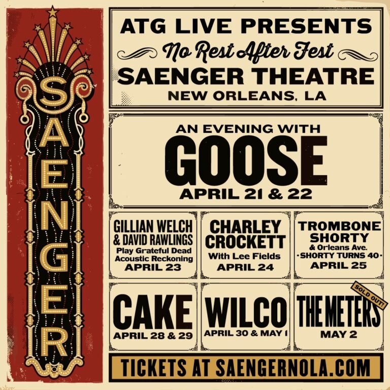 No Rest After Fest Series Brings Wilco, Goose & Gillian Welch & David Rawlings’ Grateful Dead Set to Saenger Theatre