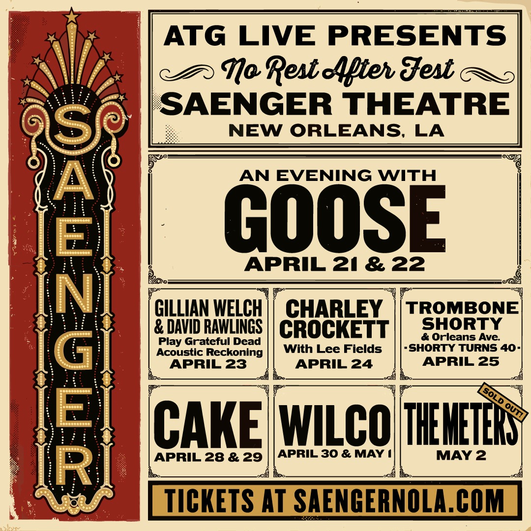 No Rest After Fest Series Brings Wilco, Goose & Gillian Welch & David Rawlings’ Grateful Dead Set to Saenger Theatre