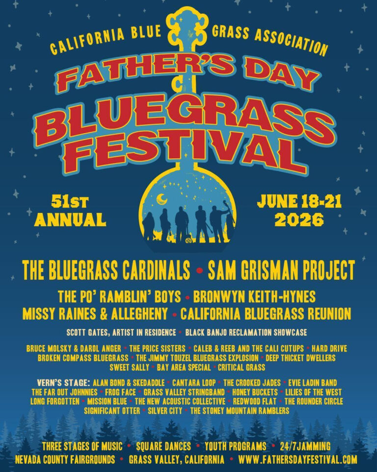 California Bluegrass Association Unveils Vern’s Stage Lineup, Events and Schedule for 51st Father’s Day Bluegrass Festival