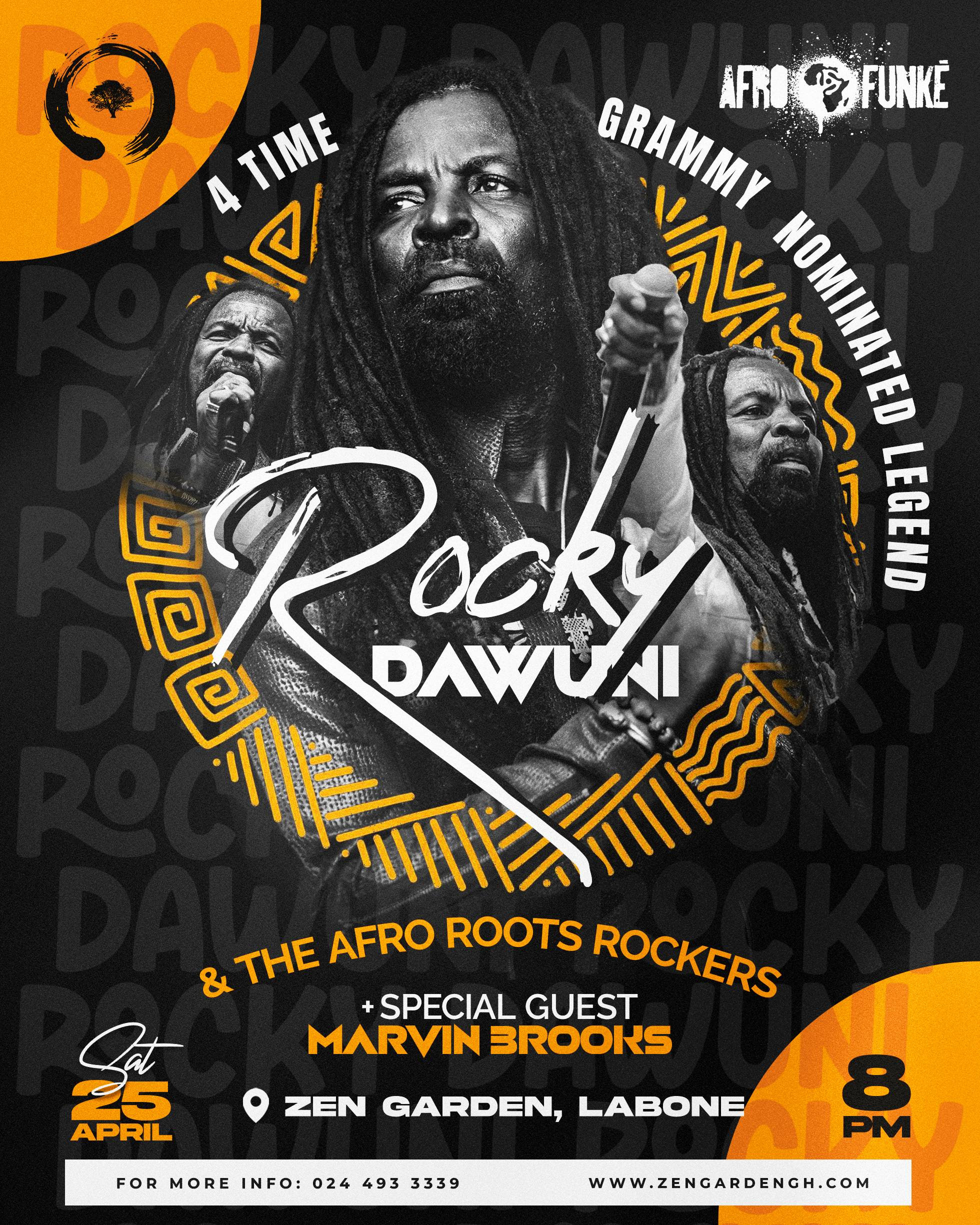 Rocky Dawuni and Afro Roots Rockers Play Zen Gardens Accra April 25
