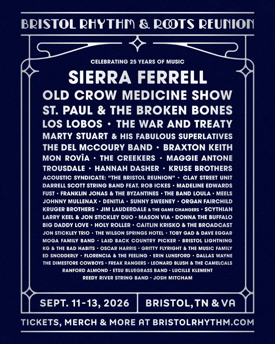 Bristol Rhythm & Roots Reunion Adds Old Crow Medicine Show for 25th Anniversary