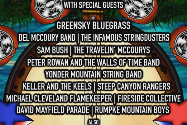 Poster for Grassefire Festival at Nelson Ledges Quarry Park, Garrettsville, Ohio, July 3–6, listing bands and events overall as an multi-day festival poster.
