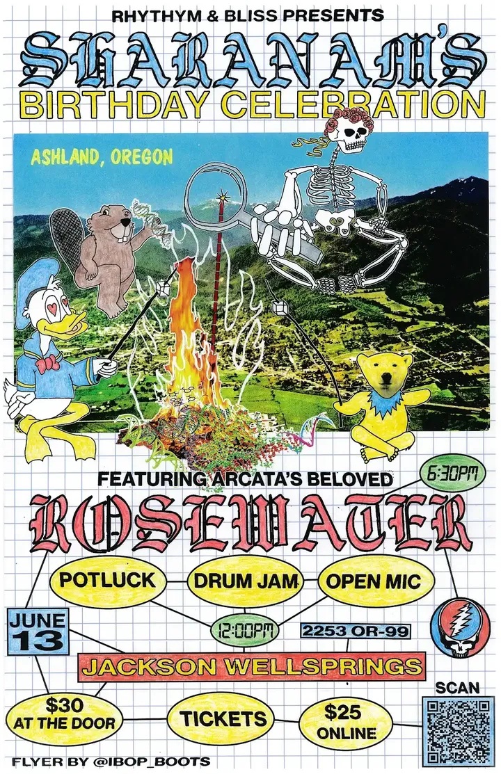 Rosewater Plays Sharanam’s Birthday Celebration in Ashland