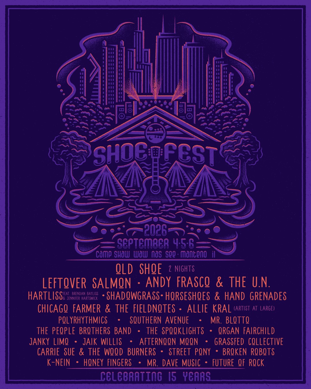 Shoe Fest 2026 Lineup Announced with Old Shoe, Leftover Salmon, Andy Frasco and More