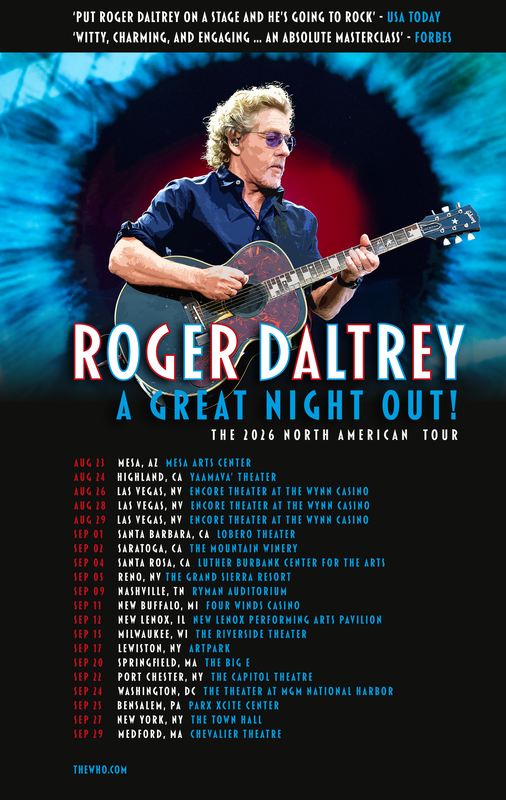 Roger Daltrey Announces 2026 U.S. Solo Tour A Great Night Out