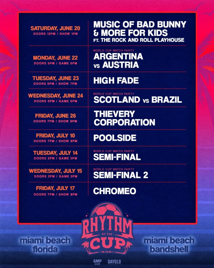 Rhythm Of The Cup Brings Chromeo, Thievery Corporation & More to Miami Beach Bandshell