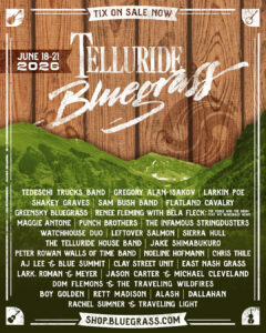 Telluride Bluegrass Festival Releases 2026 Daily Schedule