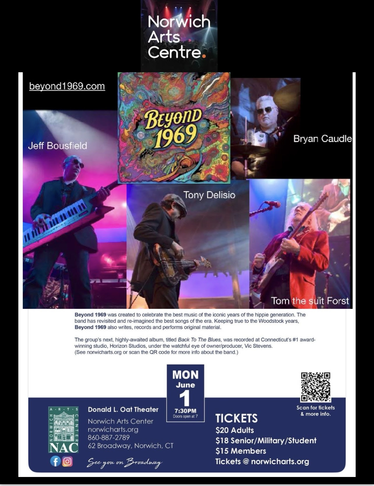 Beyond 1969 Celebrate Back To The Blues at Norwich Arts Centre