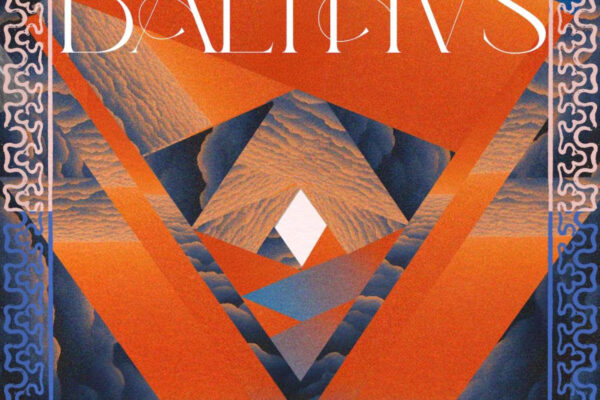 Album cover for 'Eternal Flow' by Baltin's (BaltinS) featuring a bright orange geometric diamond over a blue cloudy background with an ornate border.