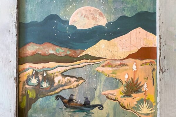 Poster for Elephant Revival with Desert Dwellers at Dillon Amphitheater on Sept 18, 2026, with a painted desert landscape showing mountains and a river.