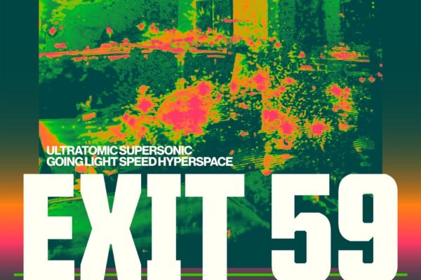 Poster with a green–orange abstract background and large white letters spelling EXILE across the bottom; credit: DIZGO.