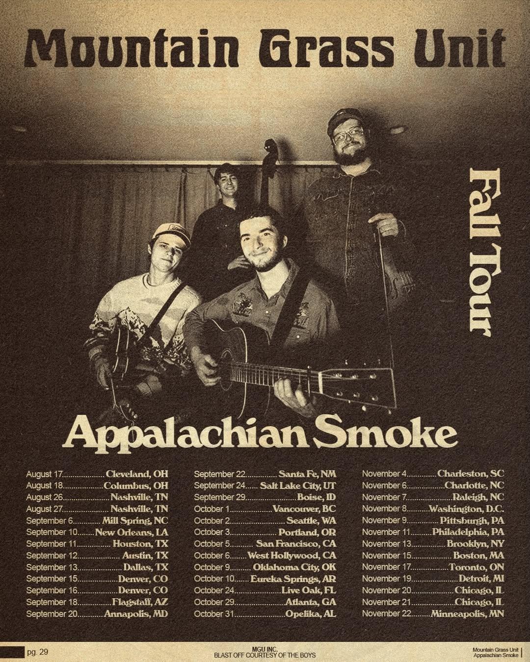 Mountain Grass Unit Announces Expansive Appalachian Smoke Tour