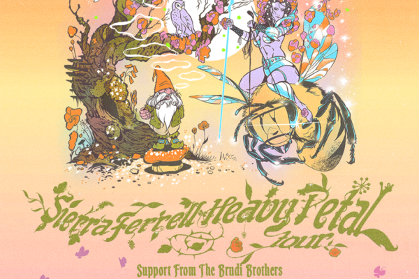 Whimsical fantasy concert poster with a gnome and a fairy atop a glowing creature, promoting a Colorado tour with two dates and venues.