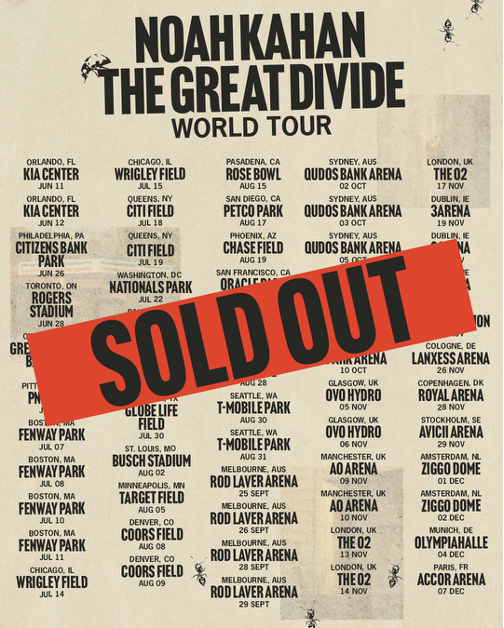 Noah Kahan Sells Out The Great Divide World Tour Across Five Continents