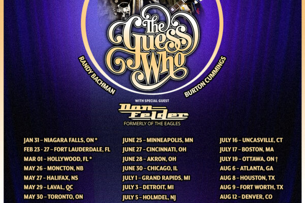 Tour poster for The Guess Who Takin' It Back Tour with special guest Don Felder and tour dates shown.