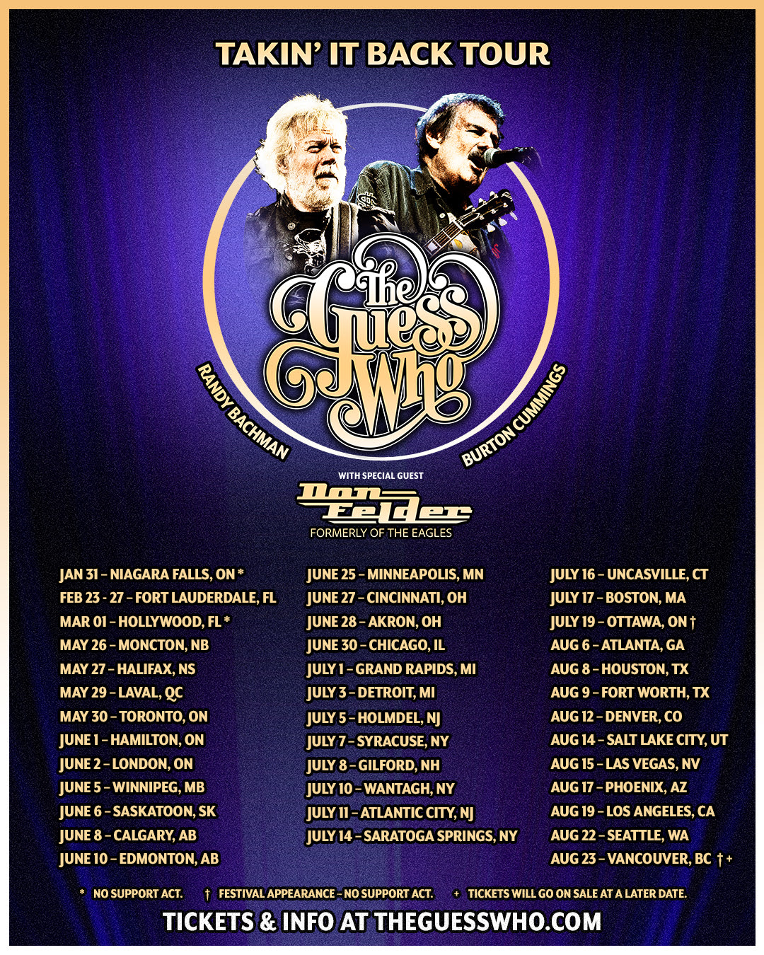 DON FELDER Joins The Guess Who for North American Summer Tour