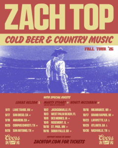 Zach Top Extends Cold Beer & Country Music Tour