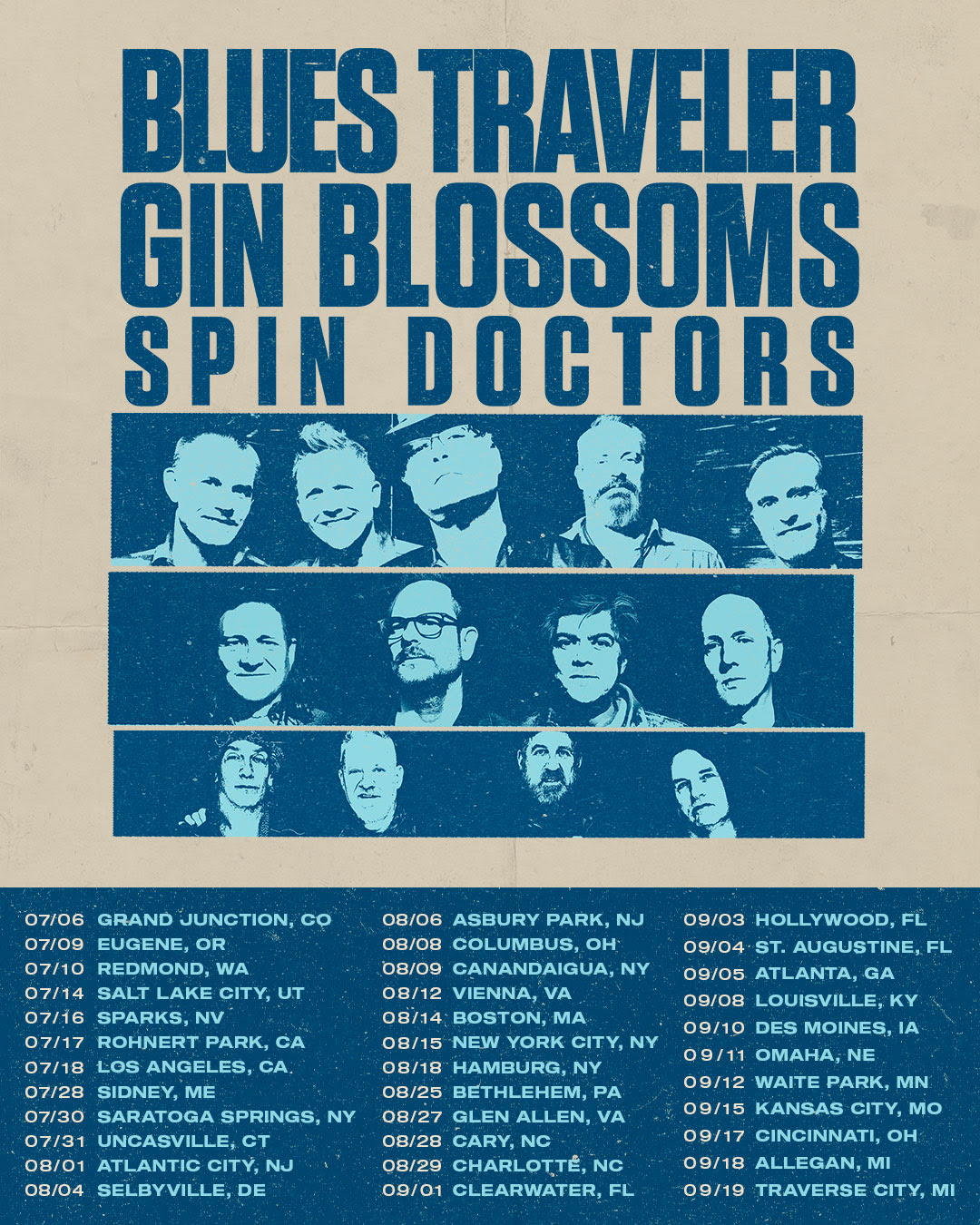 Blues Traveler & Gin Blossoms Launch 36-Date Summer Tour July 6 with Special Guest Spin Doctors