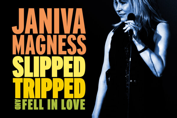 Promotional poster of a female singer holding a microphone, with large orange and yellow text on a black background reading the artist's name and song title.