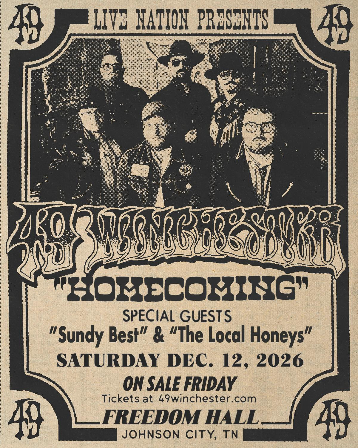 49 Winchester Announces Homecoming Headline Show at Historic Freedom Hall