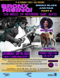 Bronx Music Hall Honors Reverend Gary Davis With September Tribute