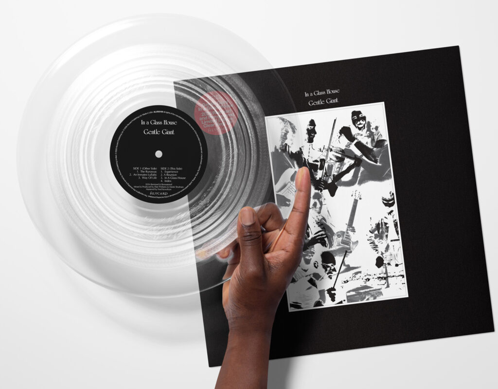 Clear vinyl LP version of In a Glass House - Courtesy of Alucard Music