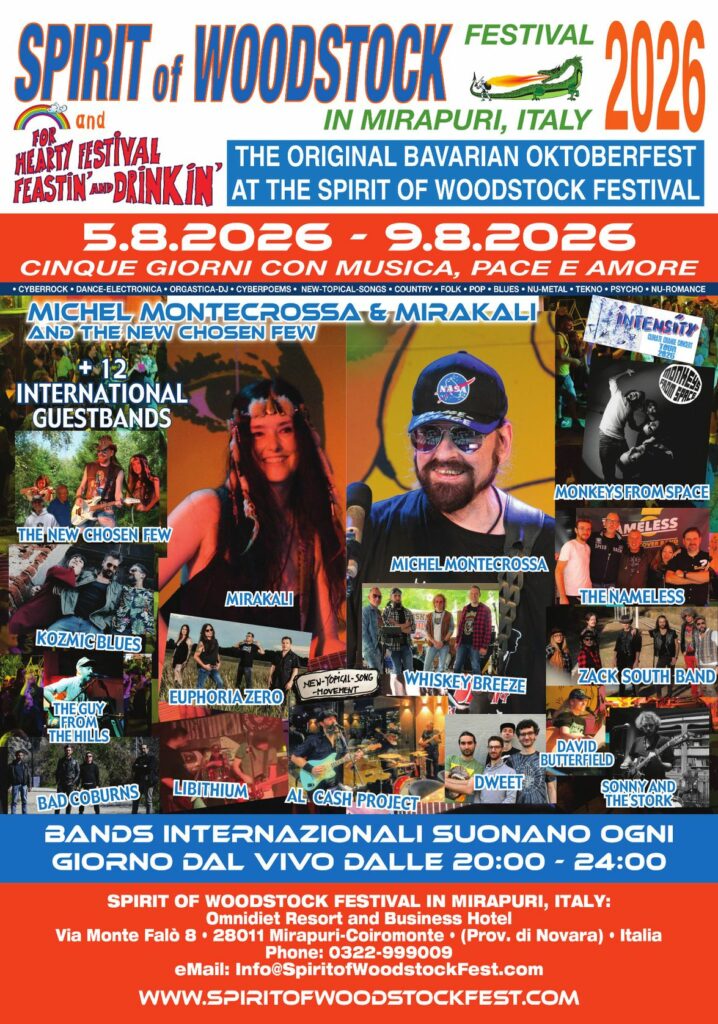 Spirit of Woodstock Festival Returns to Mirapuri, Italy, August 5–9