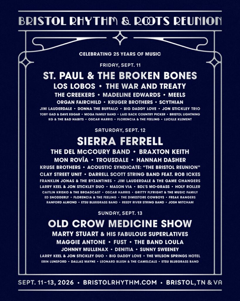 Bristol Rhythm & Roots Reunion Announces Daily Schedules For Festival’s 25th Anniversary