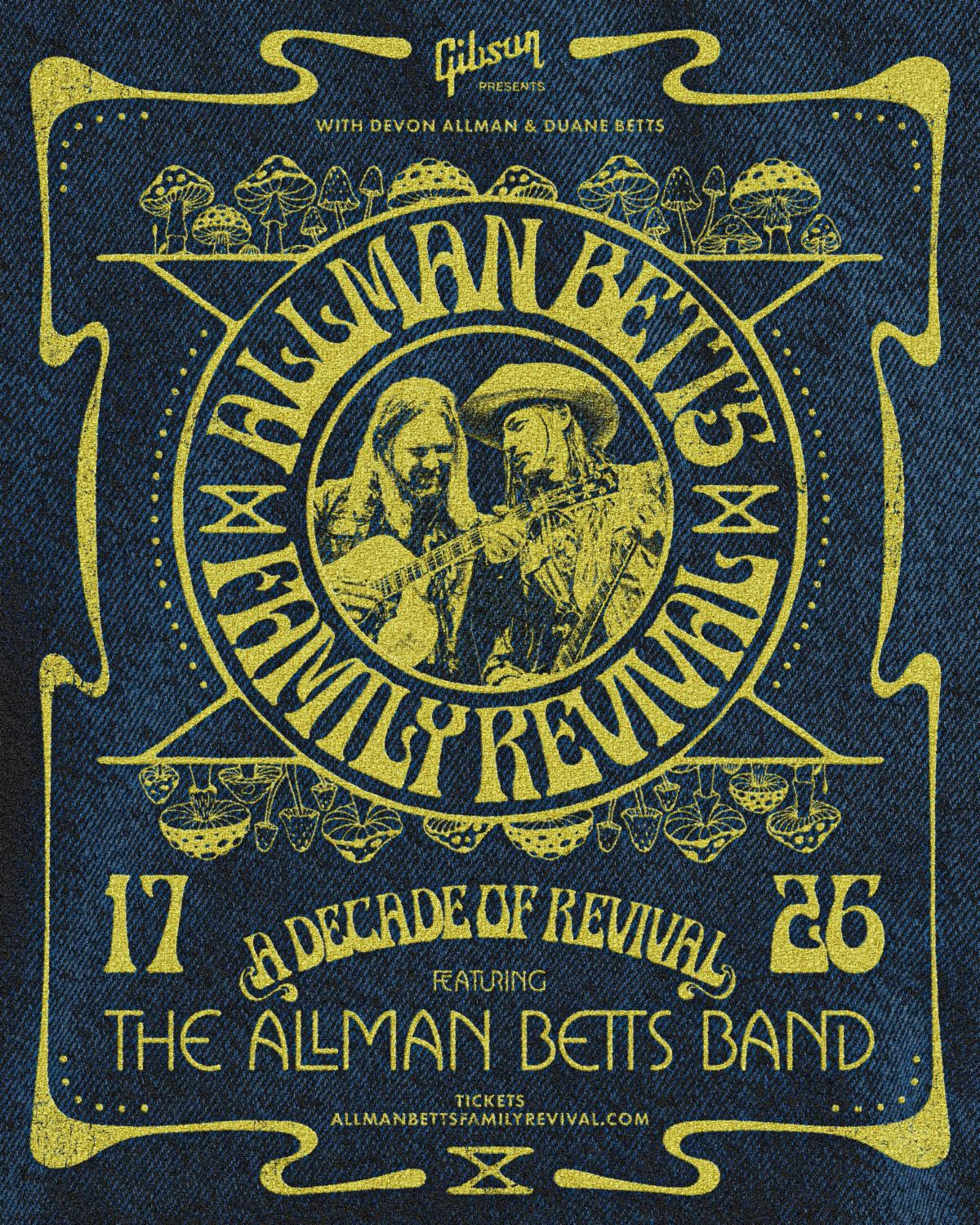 Allman Betts Family Revival Announces 10th Anniversary “A Decade of Revival” Tour