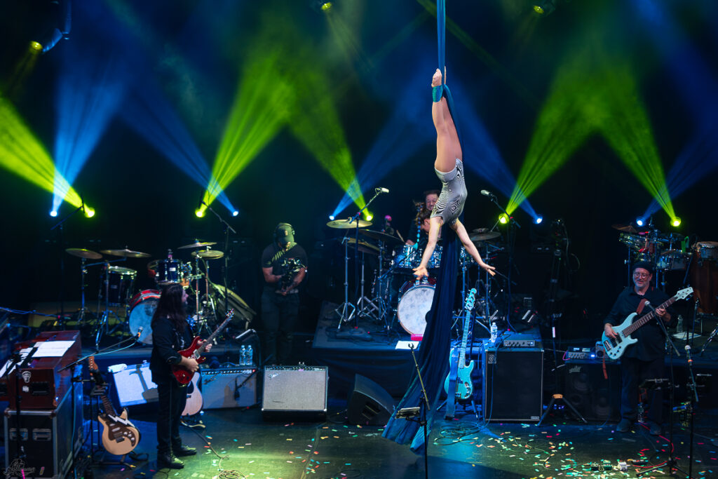 Aerialist Brenna Bradbury performed with silks