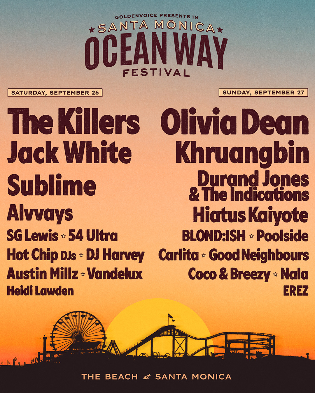 The Killers and Olivia Dean Headline Inaugural Ocean Way Festival