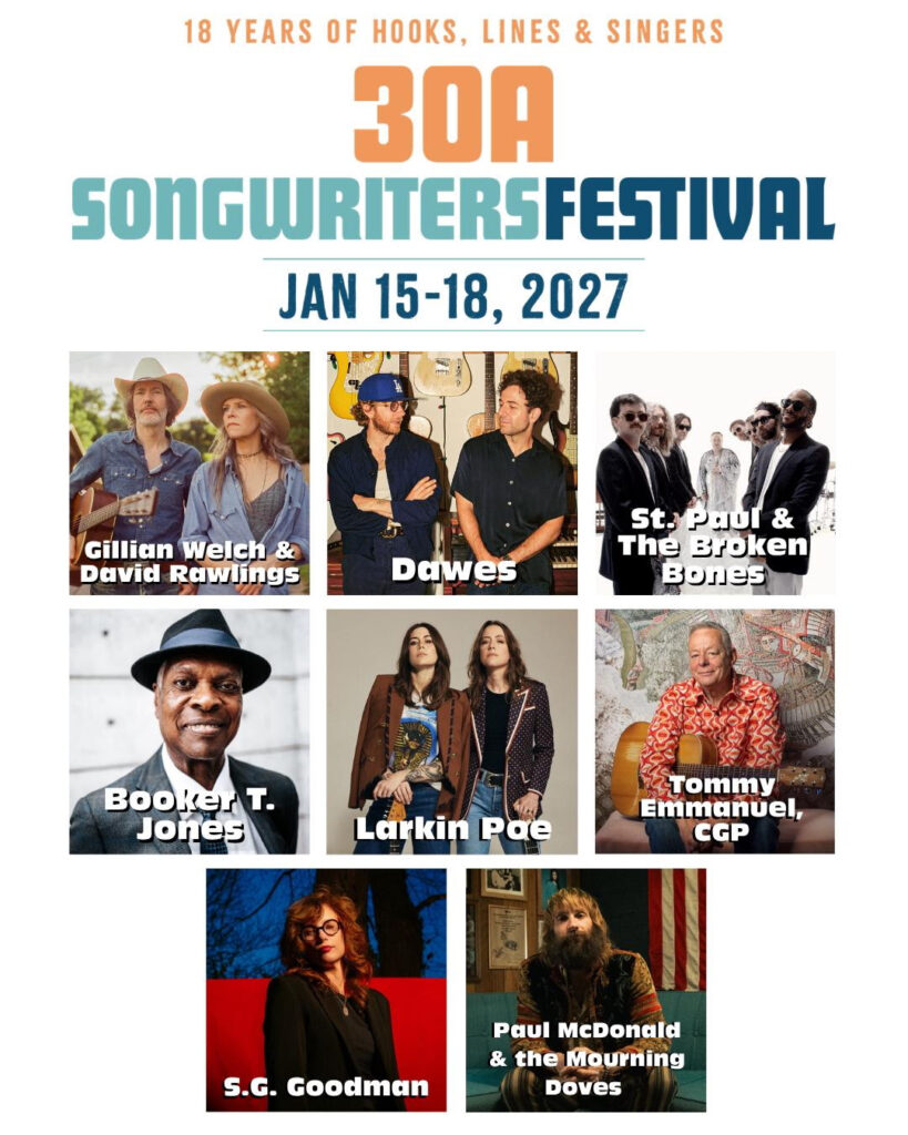 30A Songwriters Festival Announces 2027 Headliners